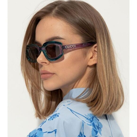 NEW Gucci GG1719S 004 Transparent Red Violet Women Square Sunglasses GG 1719S main image 6